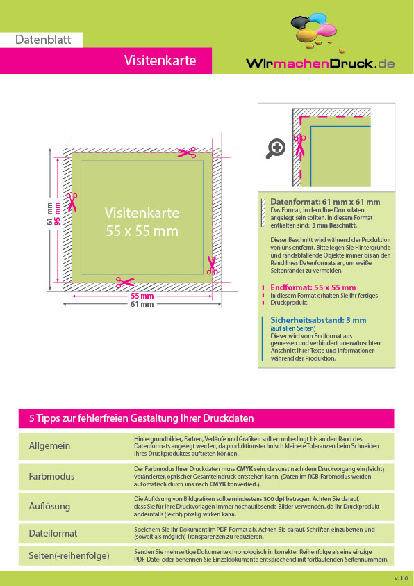 Product Bild multiloft-visitenkarten_quadrat_55_x_55_mm_beidseitig_folienkaschiert_matt__4_4_farbig_(beidseitiger_druck)